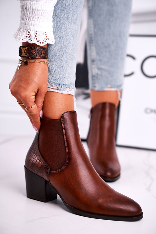 Жіночі чоботи на підборах Sergio Leone Brown BT613