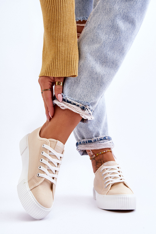 Зручні кросівки на платформі Lee Cooper LCW-23-31-1808L Бежеві