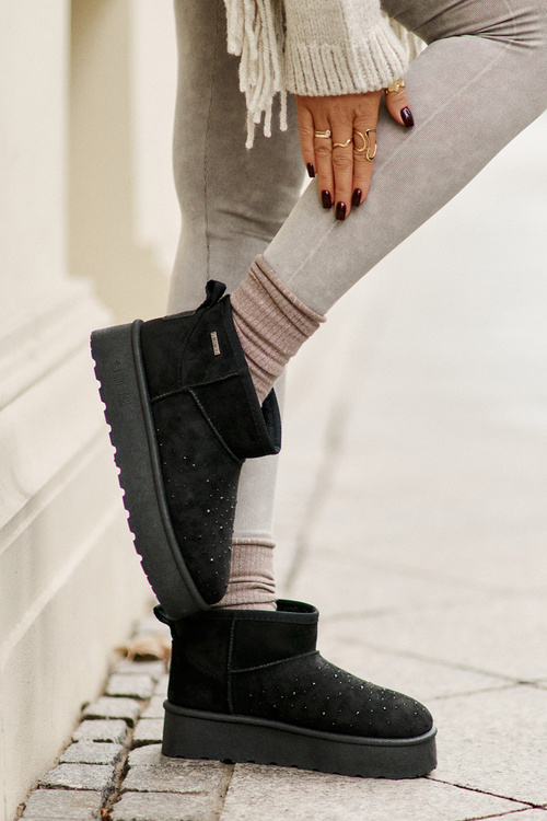 Снігові черевики з декором на платформі Big Star OO274A105 чорні