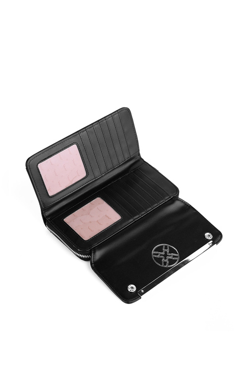 Великий жіночий шкіряний гаманець Black Elissie