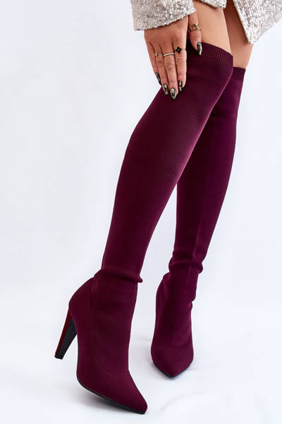 Носок Бордові чоботи Renoli на підборах