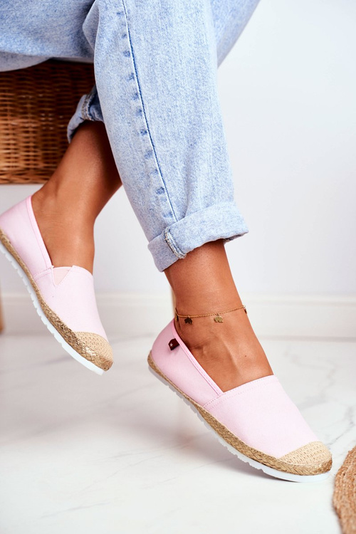Жіночі еспадрільї на плетеній підошві рожеві з великою зіркою DD274728