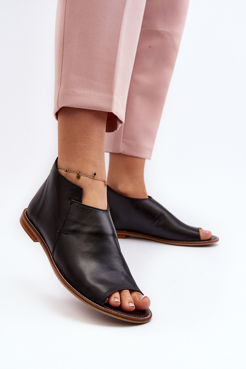 Жіночі шкіряні босоніжки Laura Messi 2443 Чорні