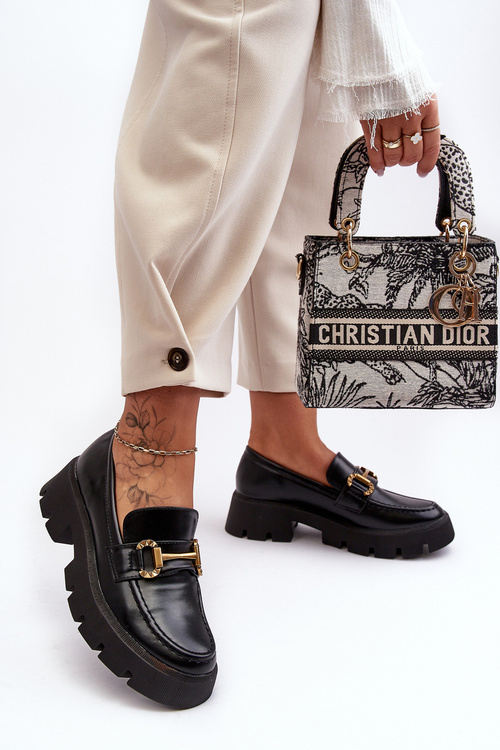 Жіночі лофери з прикрасами Black Peuria