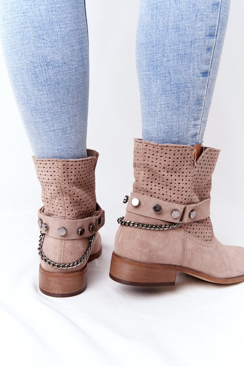 Ажурні весняні черевики Lewski Shoes 2905-0 Бежеві