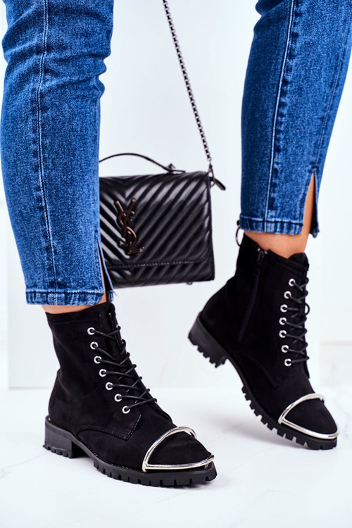 Жіночі черевики Lu Boo Black Suede Workers зі сталевою оправою Jacksy