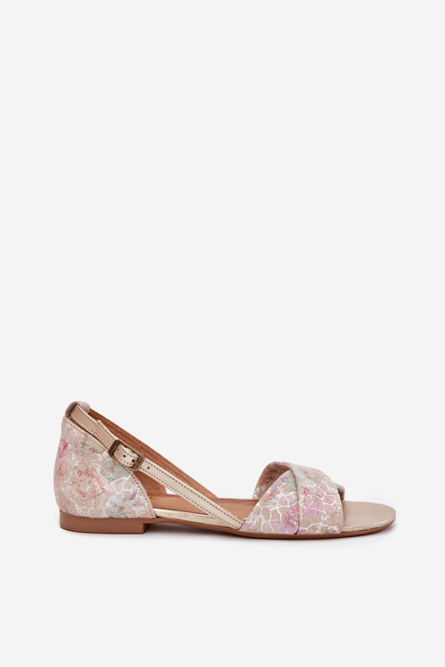 Шкіряні Плоскі Сандалі Maciejka 04614-22 Бежеві