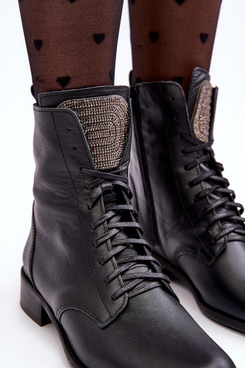 Шкіряні жіночі чоботи чорні Nicole 2848