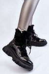Чоботи жіночі на шнурівці чорного кольору Merron