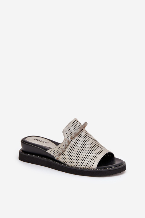 Жіночі сандалі на підборах з декоративною ремінцем сріблясті Терівас