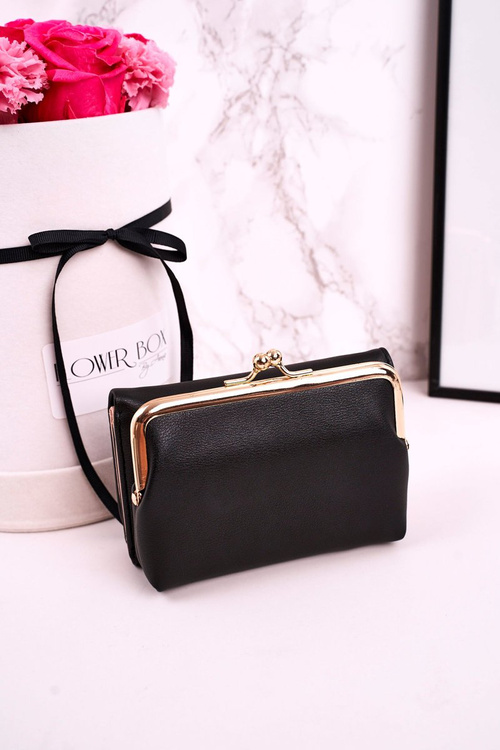 Жіночий гаманець середнього розміру на гачку MILANO чорний