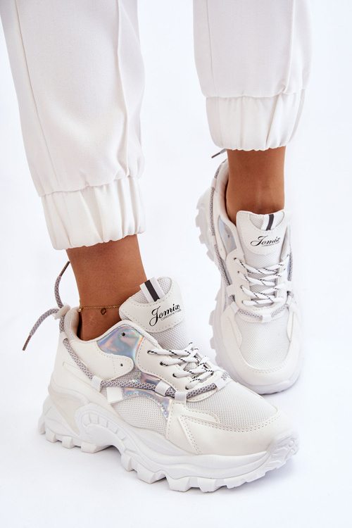 Жіноче спортивне взуття на платформі білі Minea