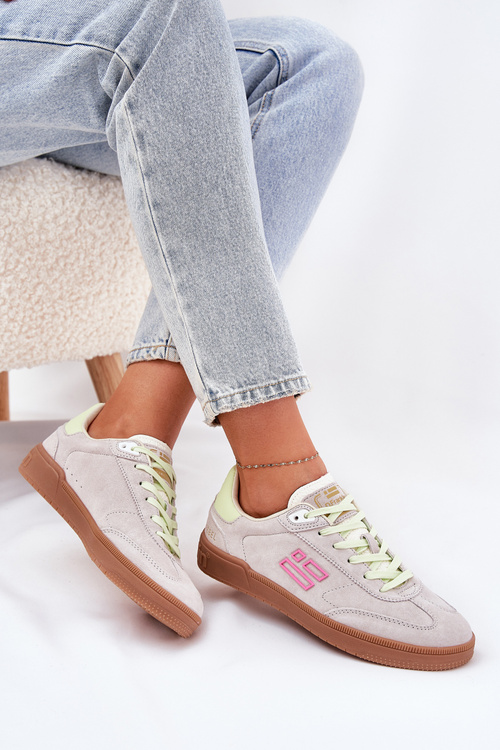 Замшеве Спортивне Взуття Кросівки Жіночі D.Franklin Приглушений Білий DFSH387005