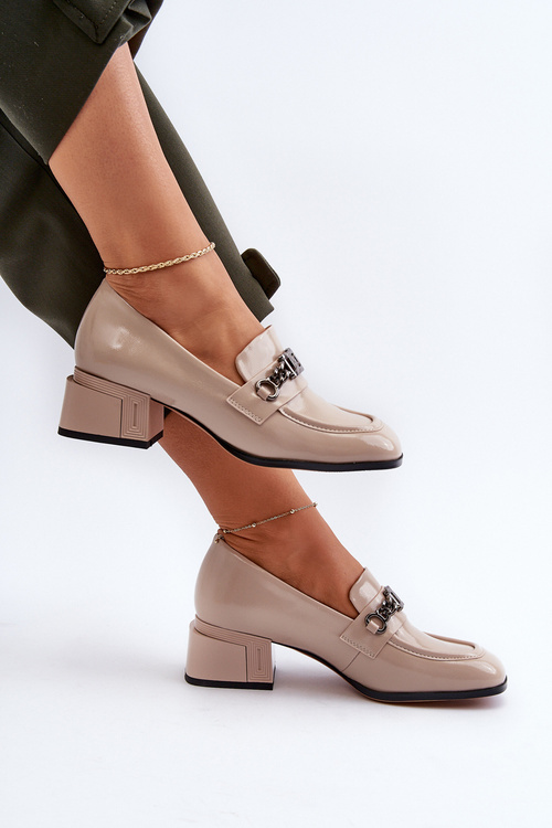 Бежеві лаковані туфлі S.Barski MR38-960