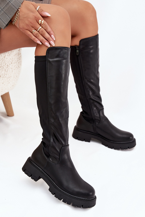 Ізольовані жіночі чоботи на блискавці чорні Harlina