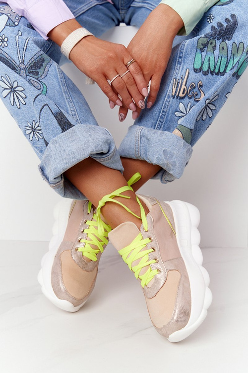 Жіноче спортивне взуття на платформі Lu Boo Beige