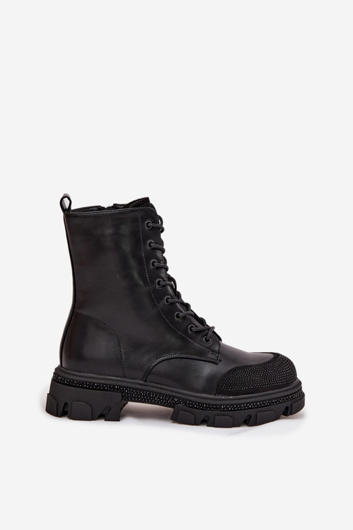 Жіночі робочі чоботи з підкладкою з оздобленням S.Barski HY42-982 Чорні