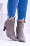 Сірі замшеві чоботи на шпильці Medea