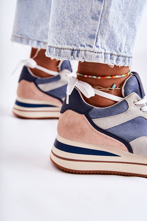 Жіночі замшеві спортивні туфлі синьо-сірі Elisse