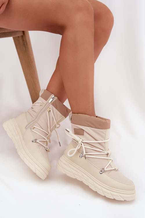 Жіночі зимові черевики на блискавці Lee Cooper LCJ 25 44 3931 бежеві Жіночі зимові черевики