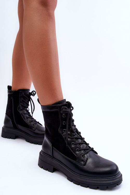 Жіночі шкіряні ботильйони чорного кольору Faustina