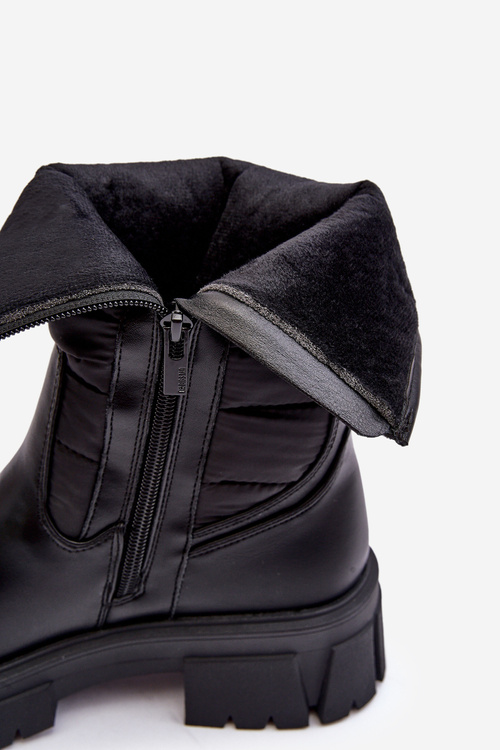 Снігові черевики на блискавці з флісовою підкладкою чорні MM274068 Big Star