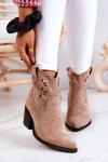 Замшеві жіночі ковбойські чоботи Beige Devon