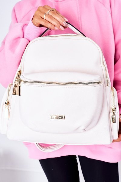 Шкіряний рюкзак / сумка Kidney Bag 2в1 Big Star HH574060 Beige