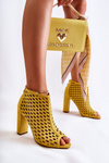 Ажурні замшеві чоботи Жовті Jenissa 