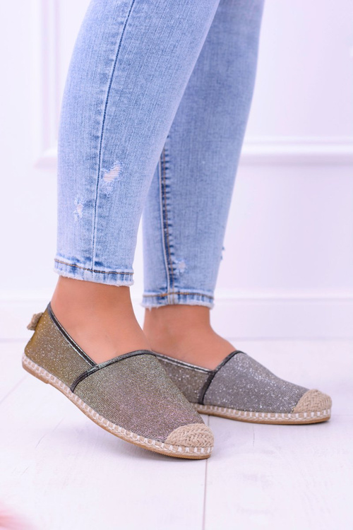 Парчові еспадрільї кольору хакі Lu Boo