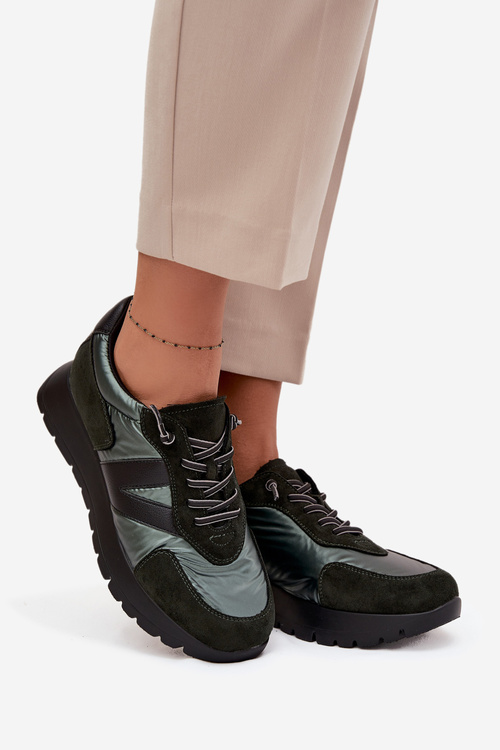 Жіночі кросівки на платформі Vinceza 58561 Темно-зелений