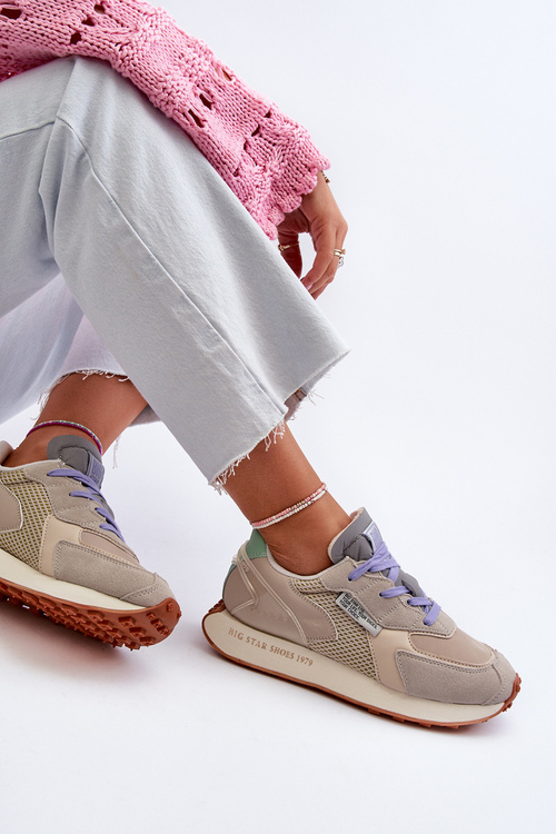 Жіночі кросівки на платформі з системою Memory Foam Big Star NN274681 Бежеві