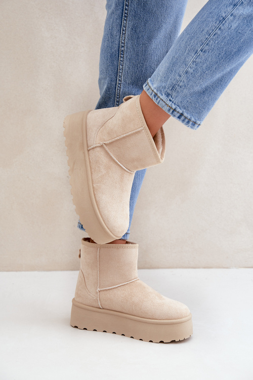 Жіночі Снігоступи На Платформі Світло-бежеві Leanara