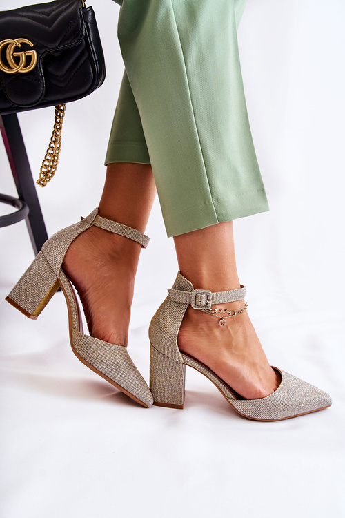 Блискучі човники на батончику Gold Amira