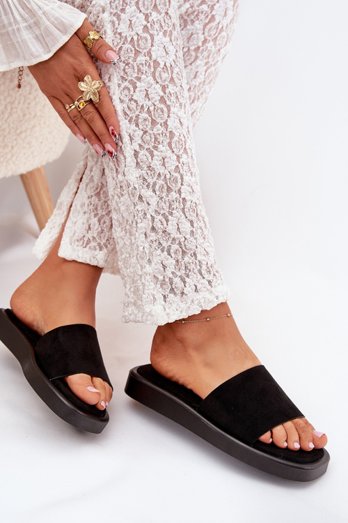 Жіночі Сандалі На Платформі З Еко Замші Чорні Jorina