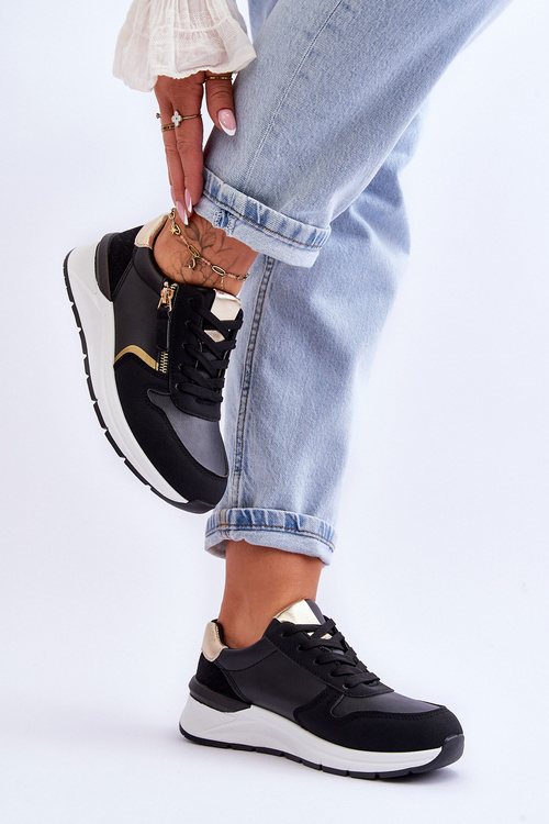 Жіноче спортивне взуття на блискавці чорного кольору Larisa