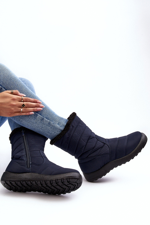 Жіночі високі зимові черевики Luxina темно-синього кольору