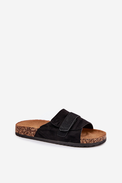 Жіночі Сандалі З Липучкою На Корковій Платформі Чорні Baylin