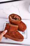 Дитячі утеплені зимові черевики коричневого кольору Gooby
