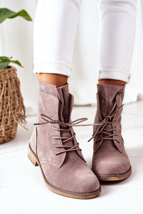 Чоботи з подвійним верхом Сірі Violetta