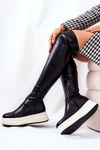 Чоботи на високій платформі чорні Nellie