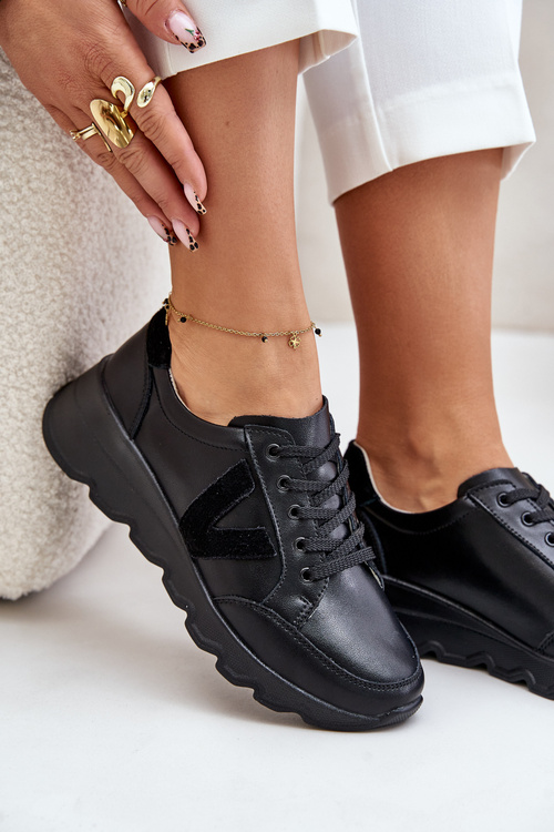 Шкіряне жіноче спортивне взуття Vinceza 7918 Black