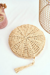 Жіноча сумка плетена бохо бежевого кольору