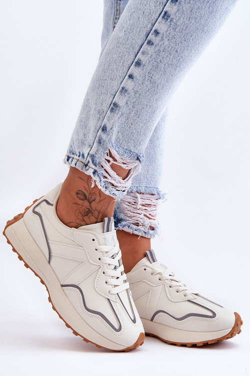 Жіноче шкіряне спортивне взуття бежеві Faro