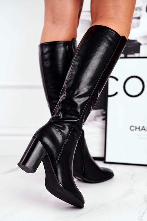 Жіночі високі чоботи Sergio Leone чорні KZ278