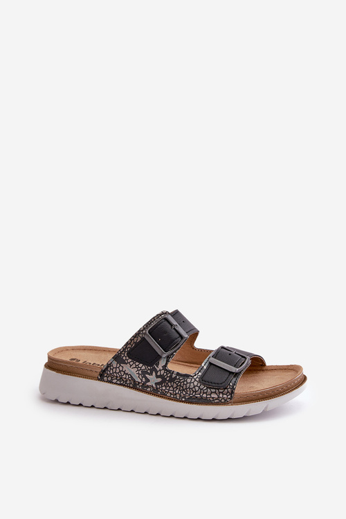 Жіночі зручні тапочки з пряжками Чорні Inblu CN000033