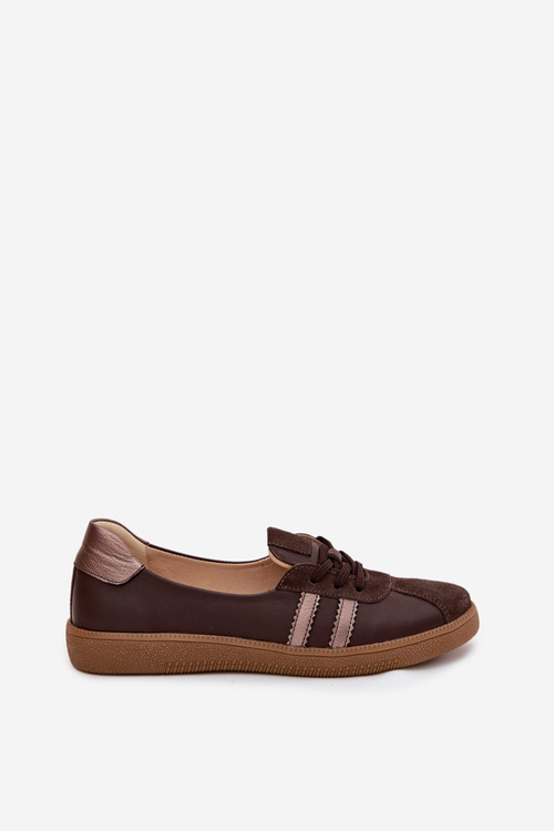 Шкіряне замшеве жіноче взуття типу кросівки Zazoo N1341 шоколадне