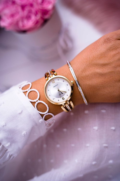 Жіночий годинник Ernest Zirconia Gold Alendi