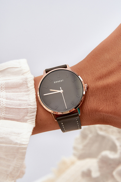 Жіночий шкіряний аналоговий годинник без нікелю Ernest Black E94195