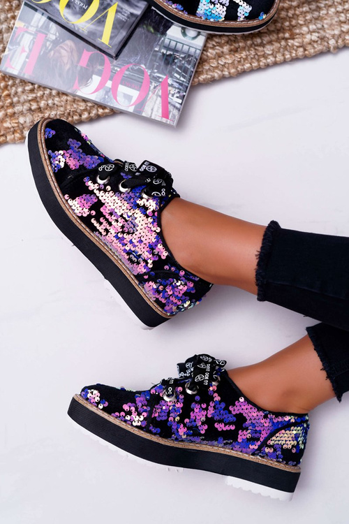 Жіночі напівчоботи Lu Boo Purple Sequins Moonlight